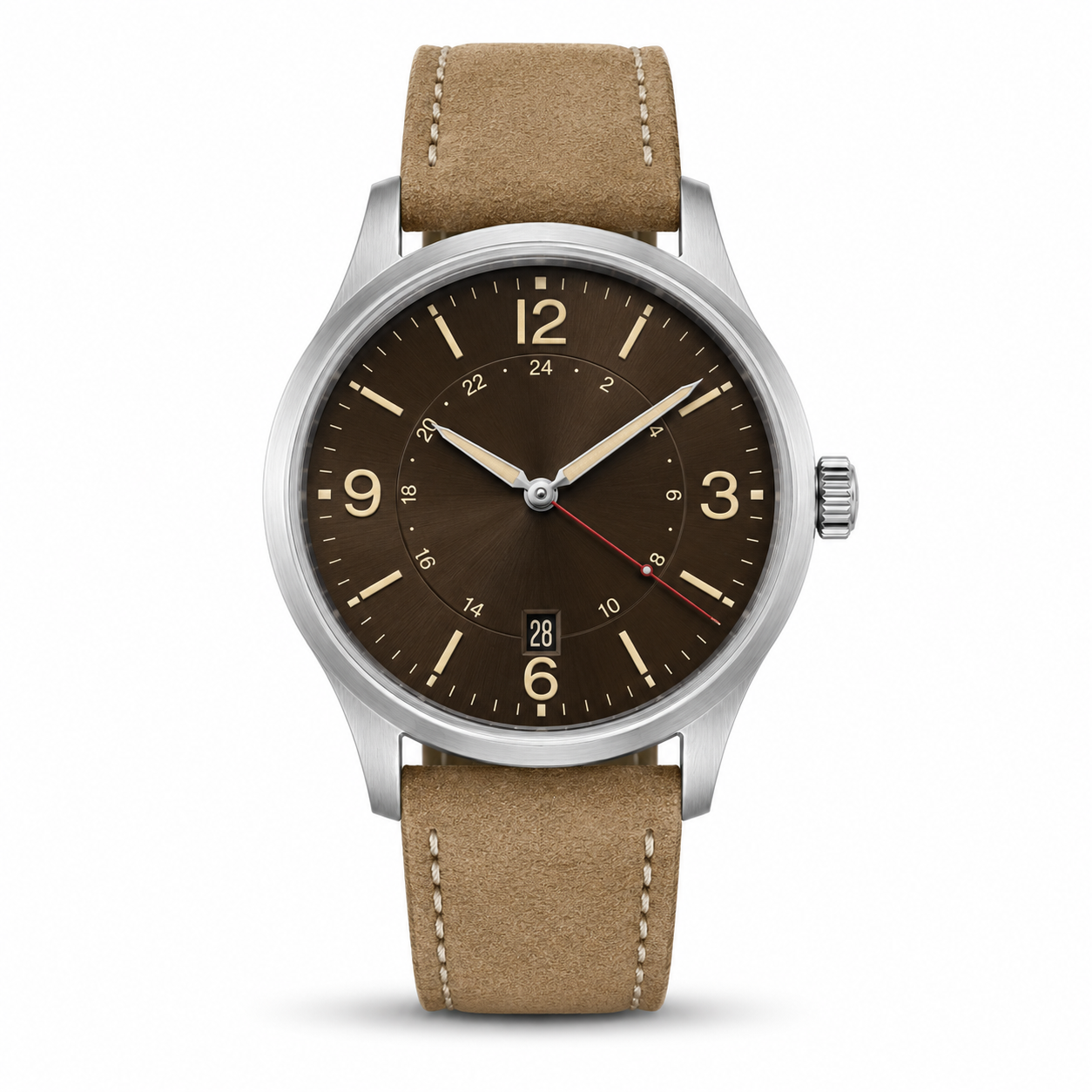 Field Watch mit braunem Zifferblatt